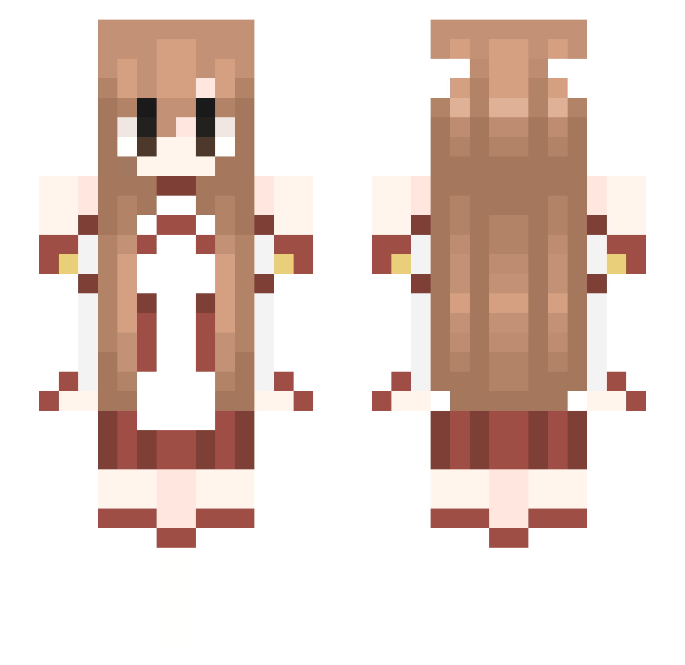 swiftaroonie Minecraft skin, front and back view