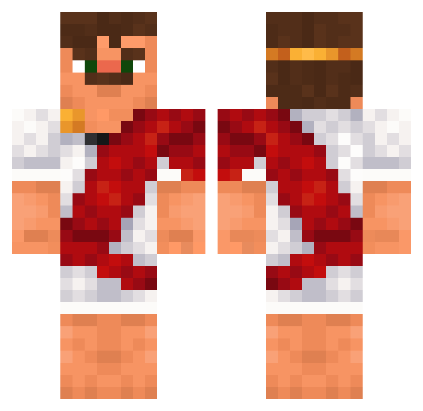 satretar Minecraft skin, front and back view