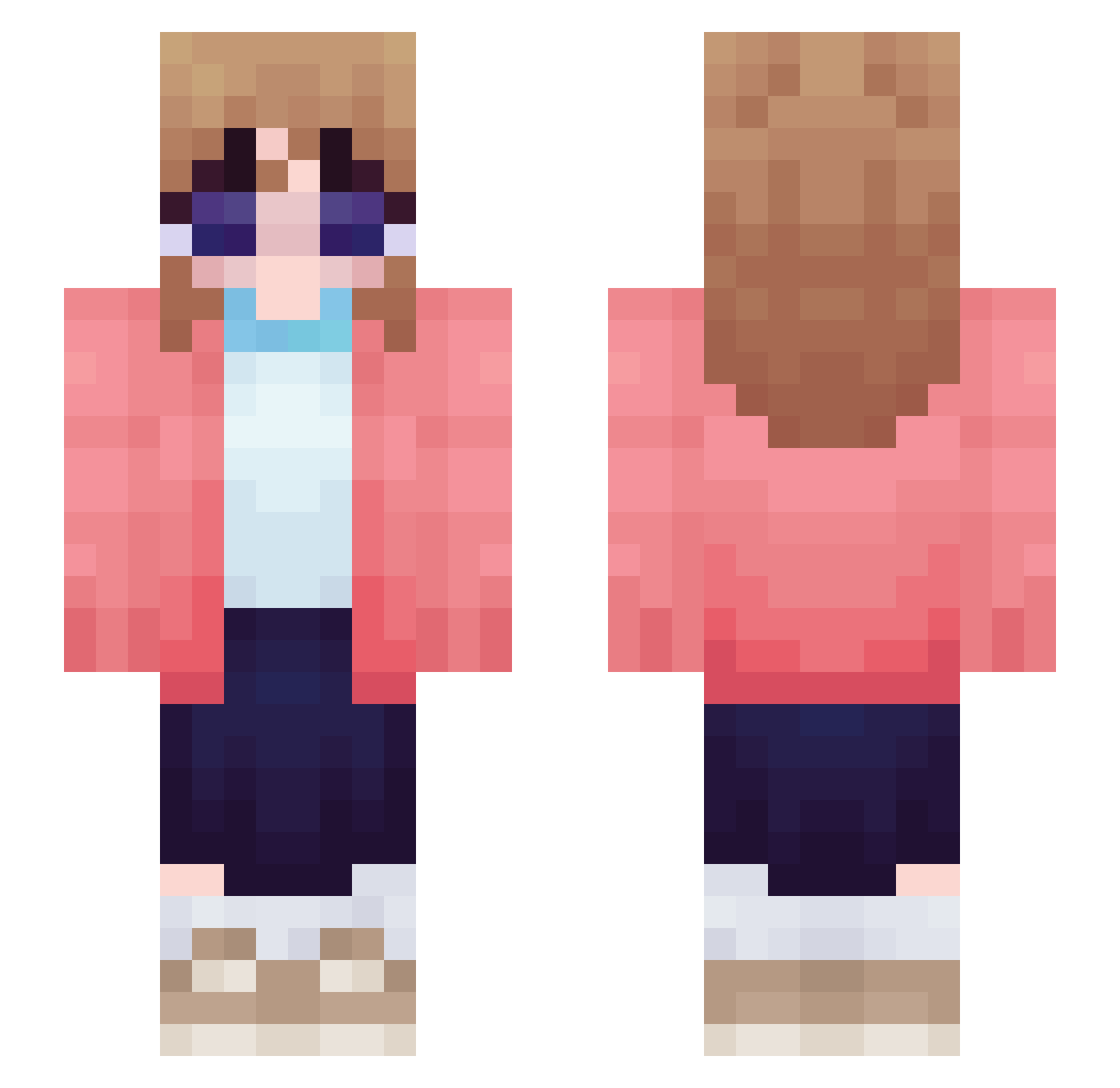luciluser Minecraft skin, front and back view