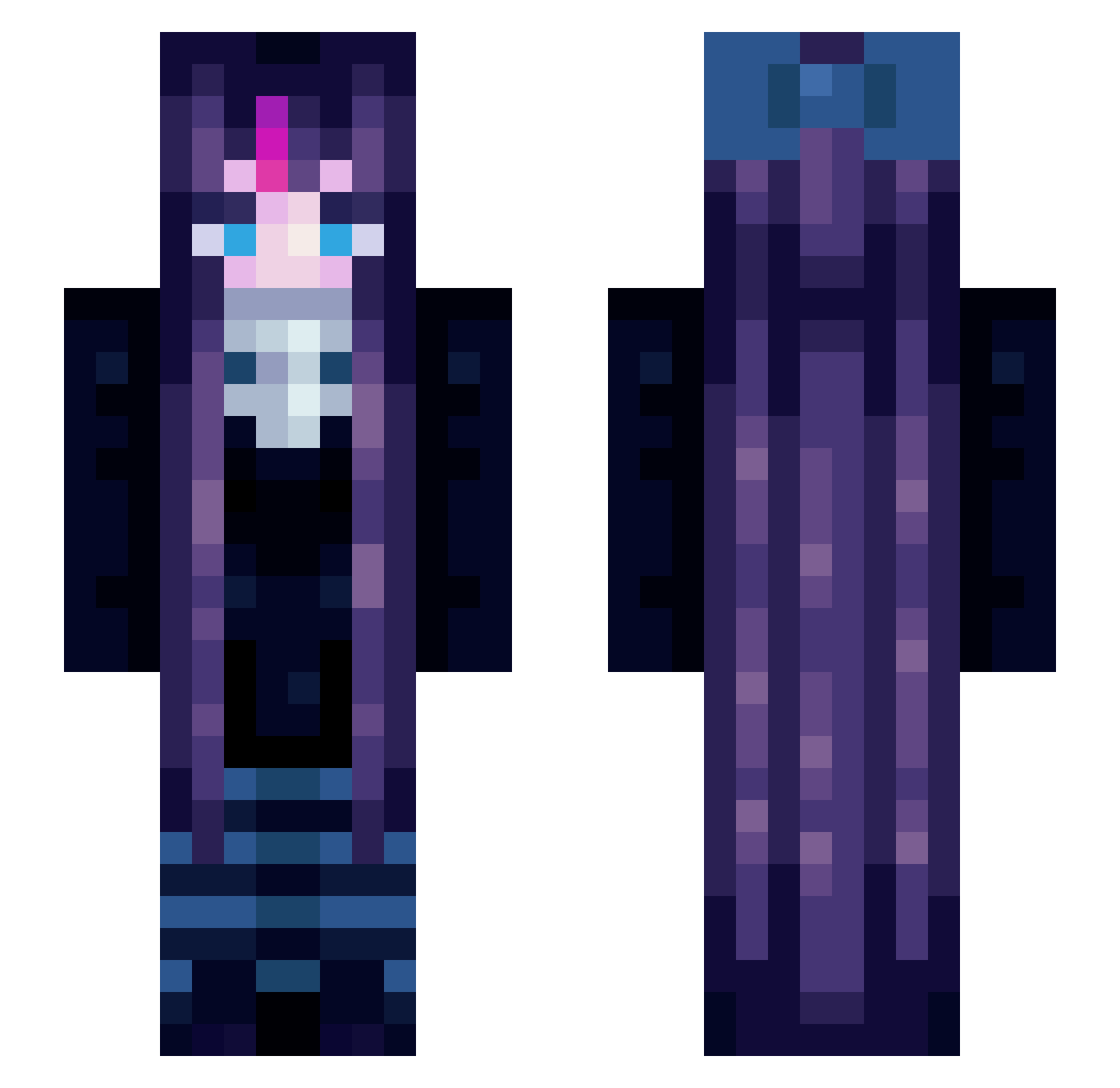 WeezingWeezer Minecraft skin, front and back view