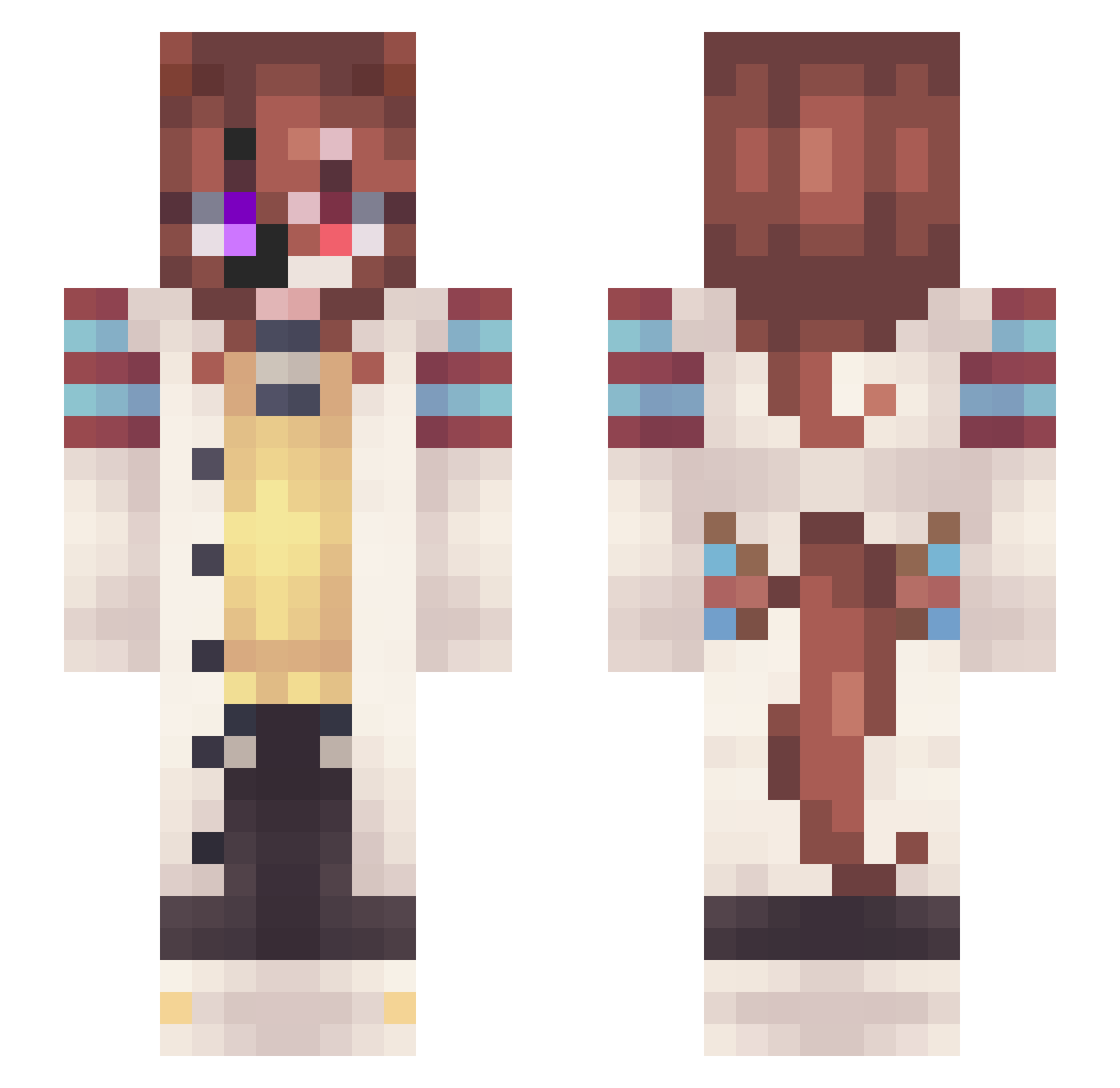 MXakseR Minecraft skin, front and back view
