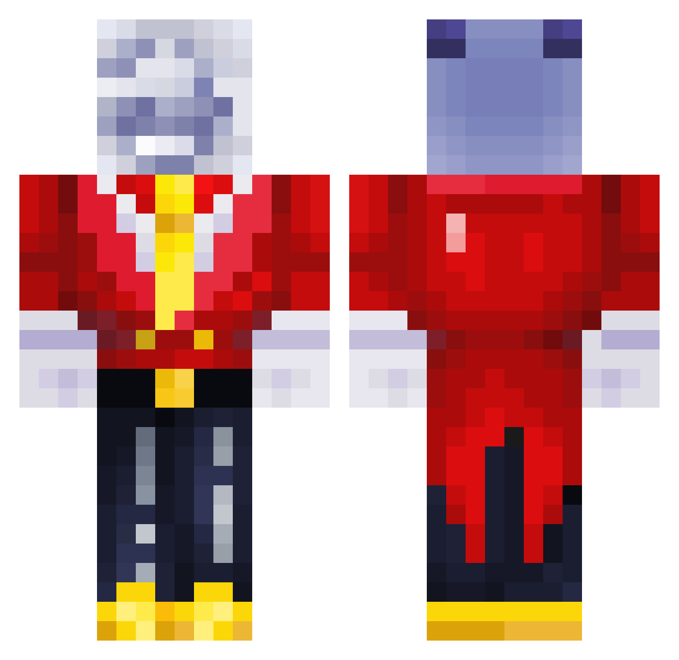 W3irdbit Minecraft skin, front and back view