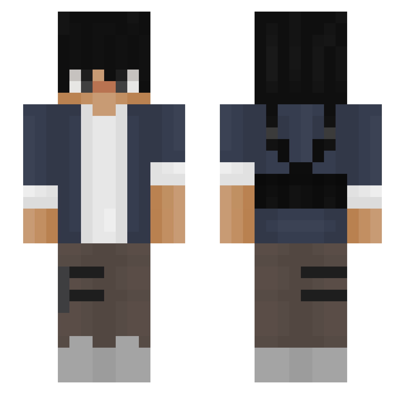 Paulphobie Minecraft skin, front and back view