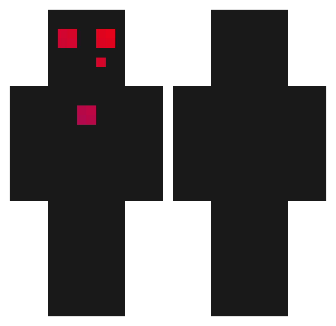 JackDE8 Minecraft skin, front and back view