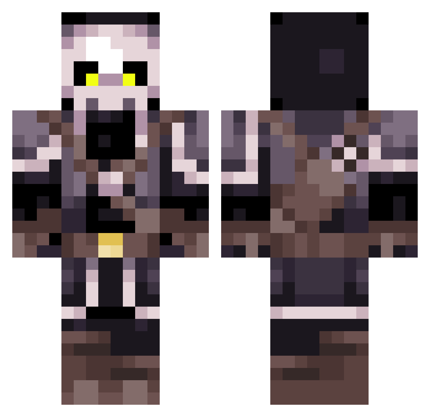 politicalsnake Minecraft skin, front and back view
