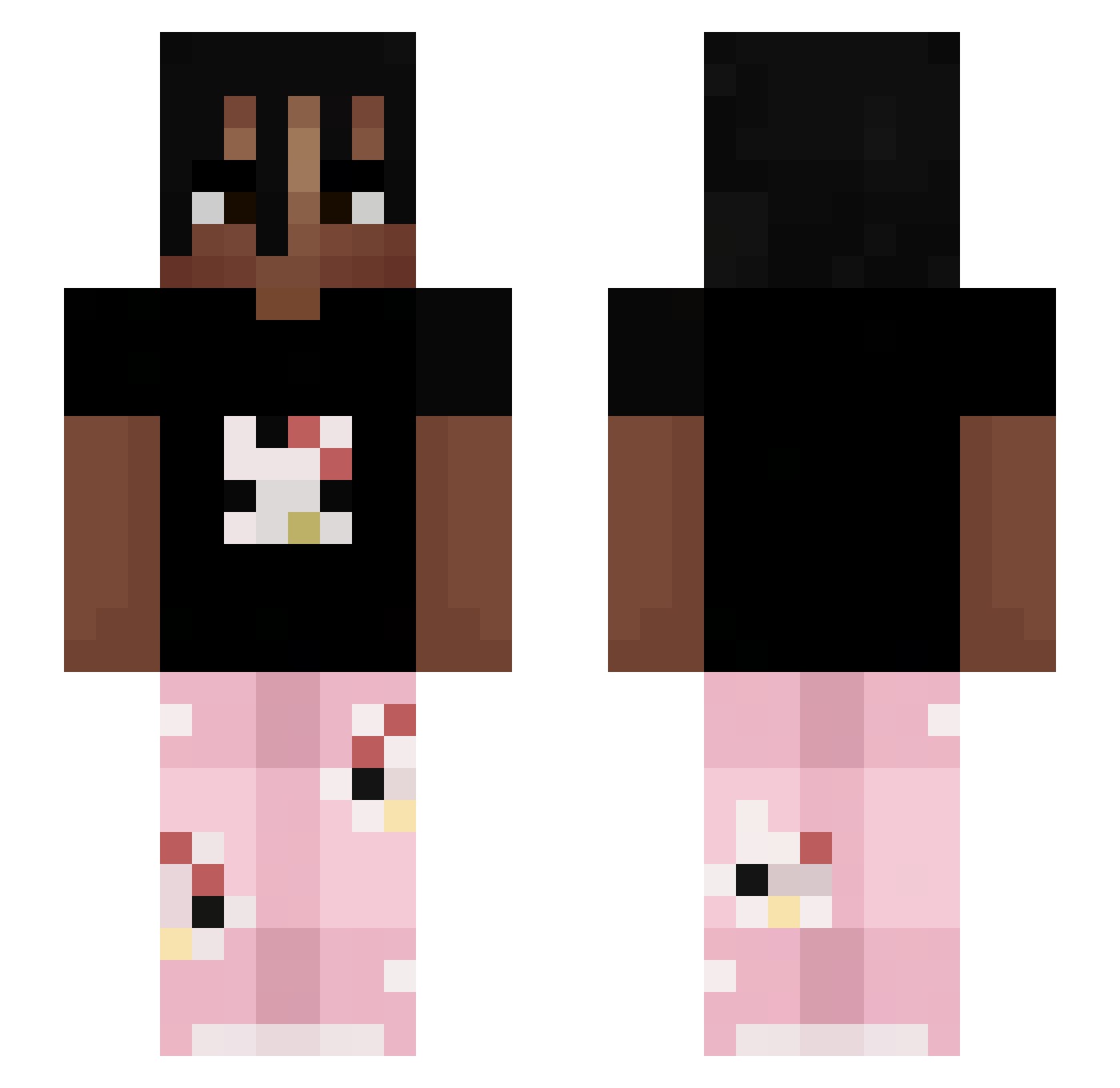 dthrace Minecraft skin, front and back view