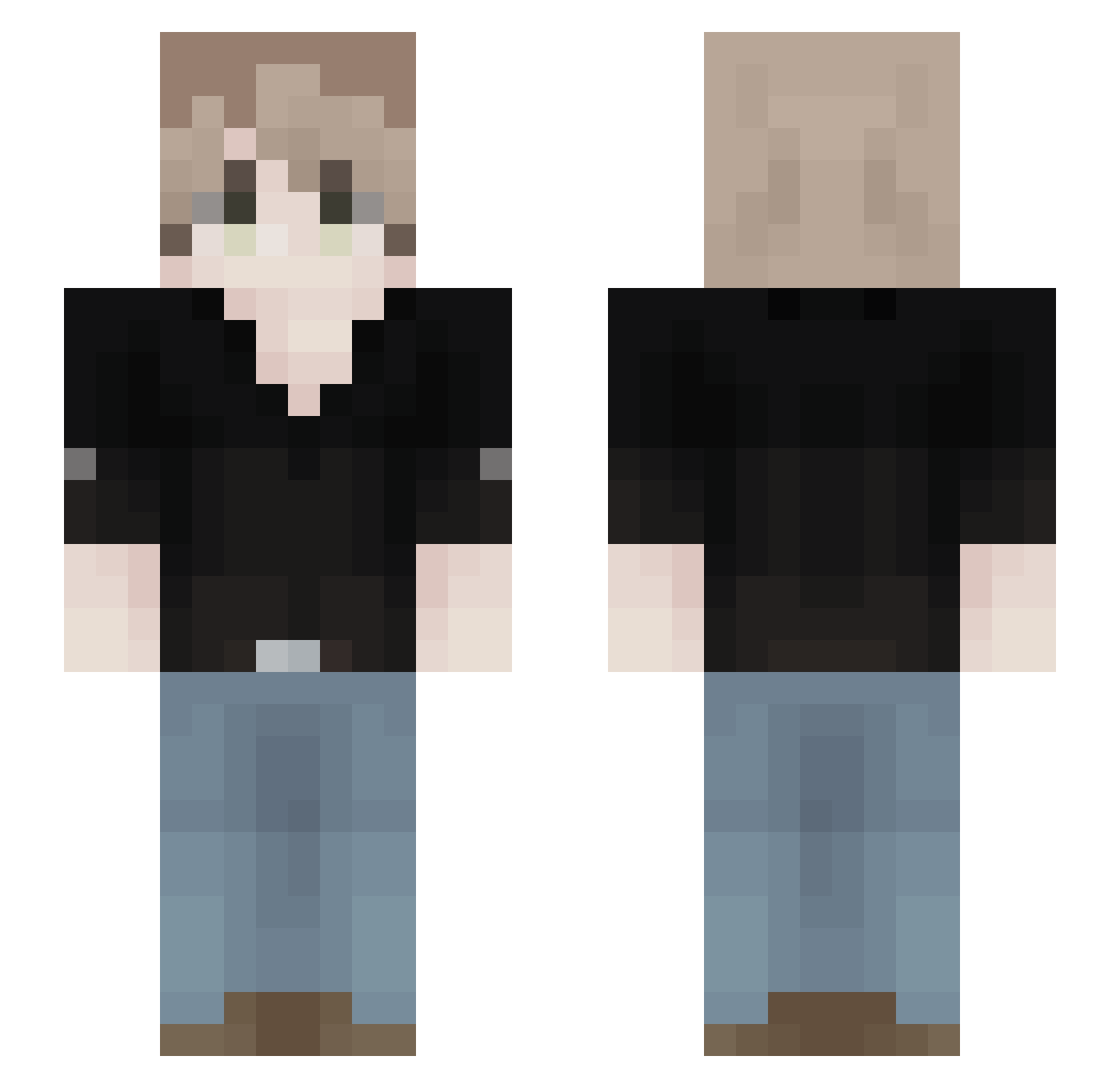 Zxro_n Minecraft skin, front and back view