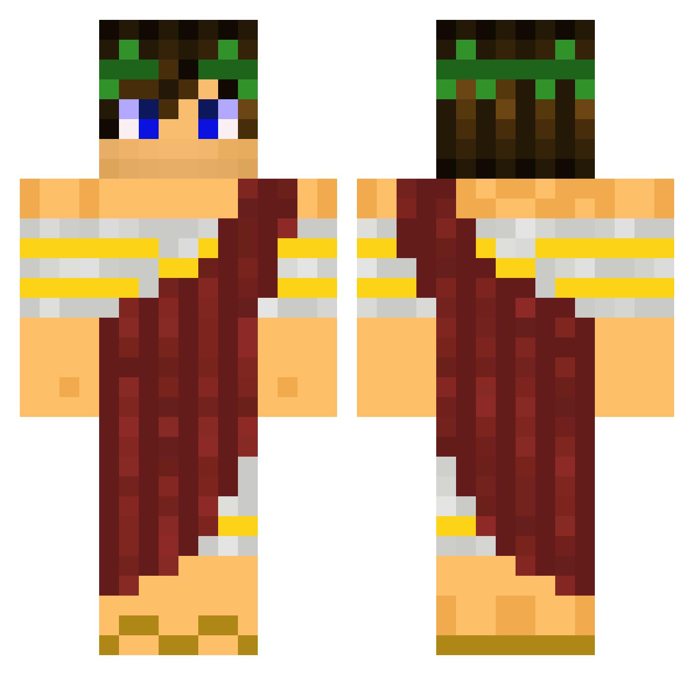 Xantiel Minecraft skin, front and back view