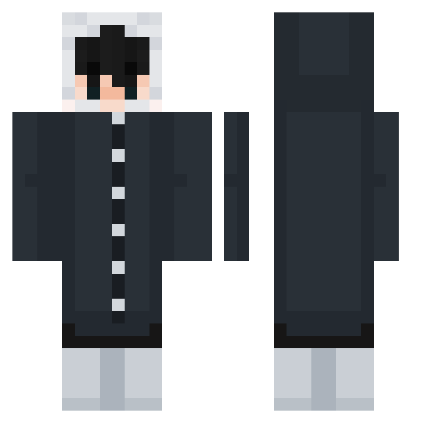 teethes Minecraft skin, front and back view