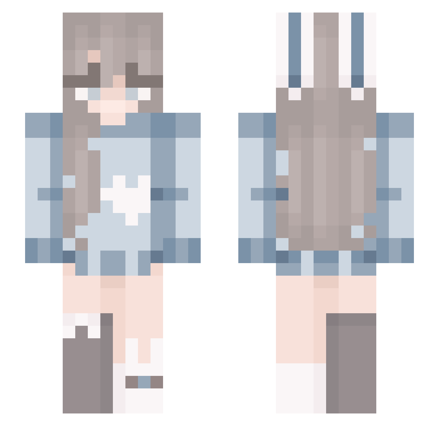 styyyxxx Minecraft skin, front and back view