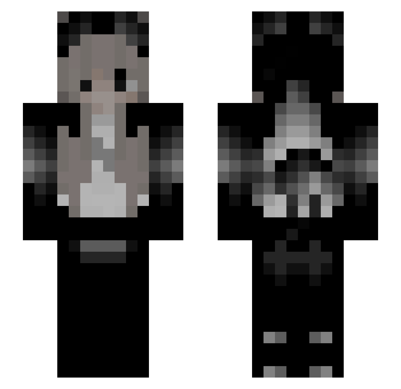 hochdrehen Minecraft skin, front and back view