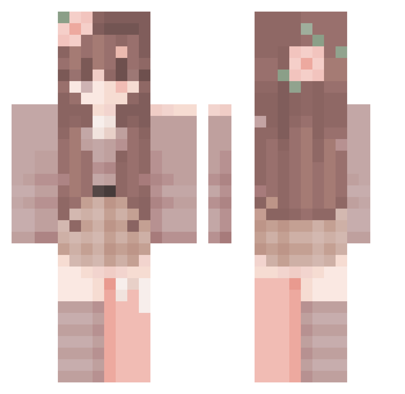 Zosocoda Minecraft skin, front and back view