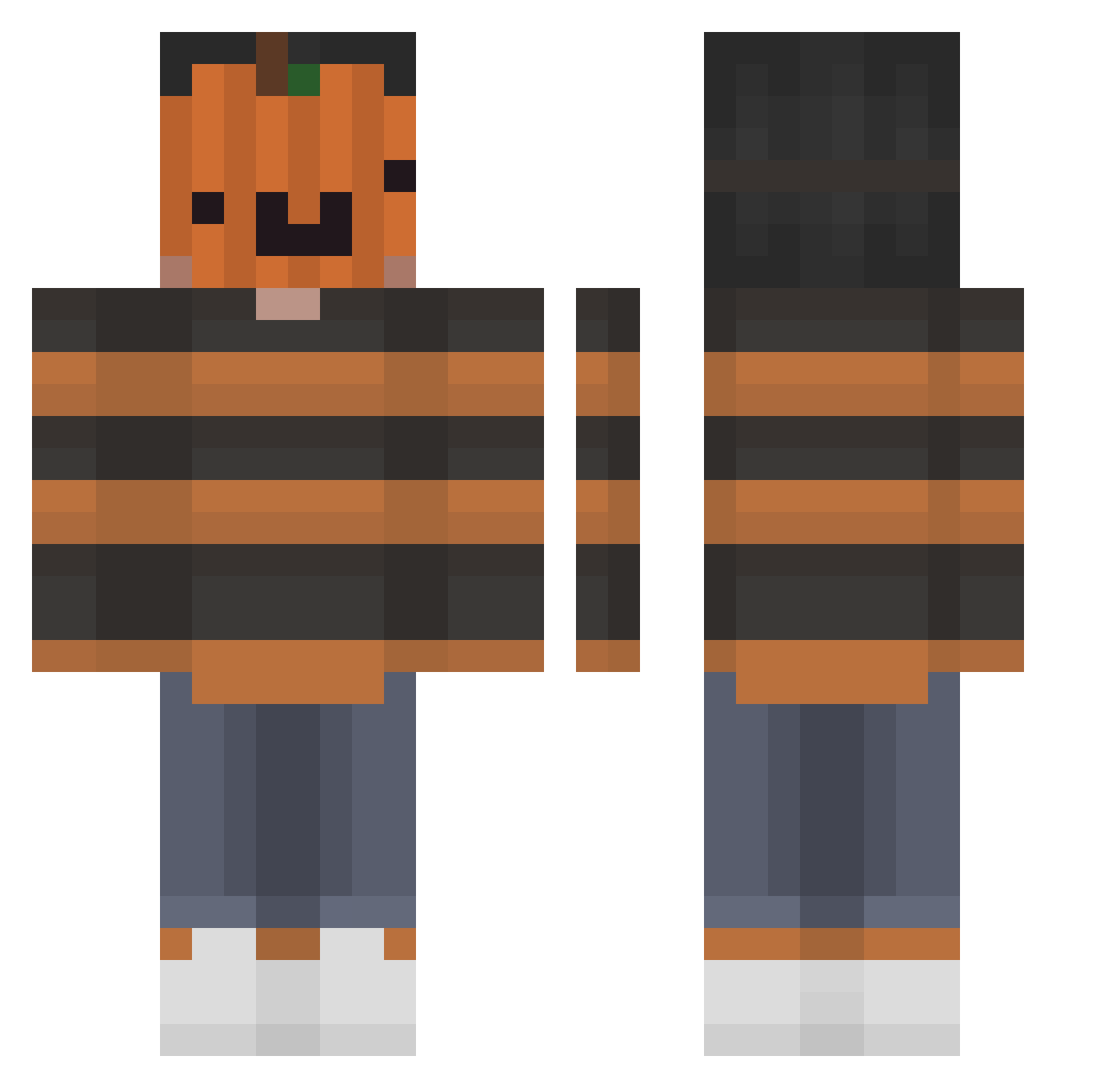 FrostGay Minecraft skin, front and back view