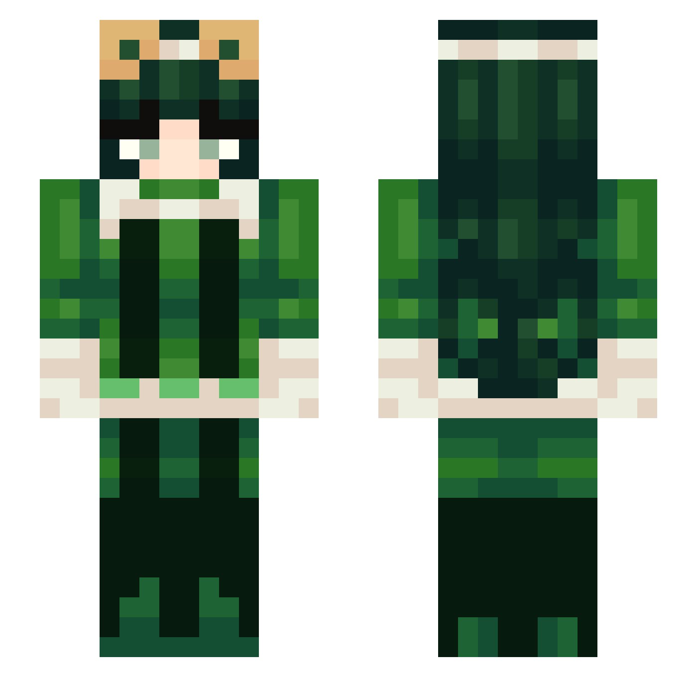 BeanS0up420 Minecraft skin, front and back view