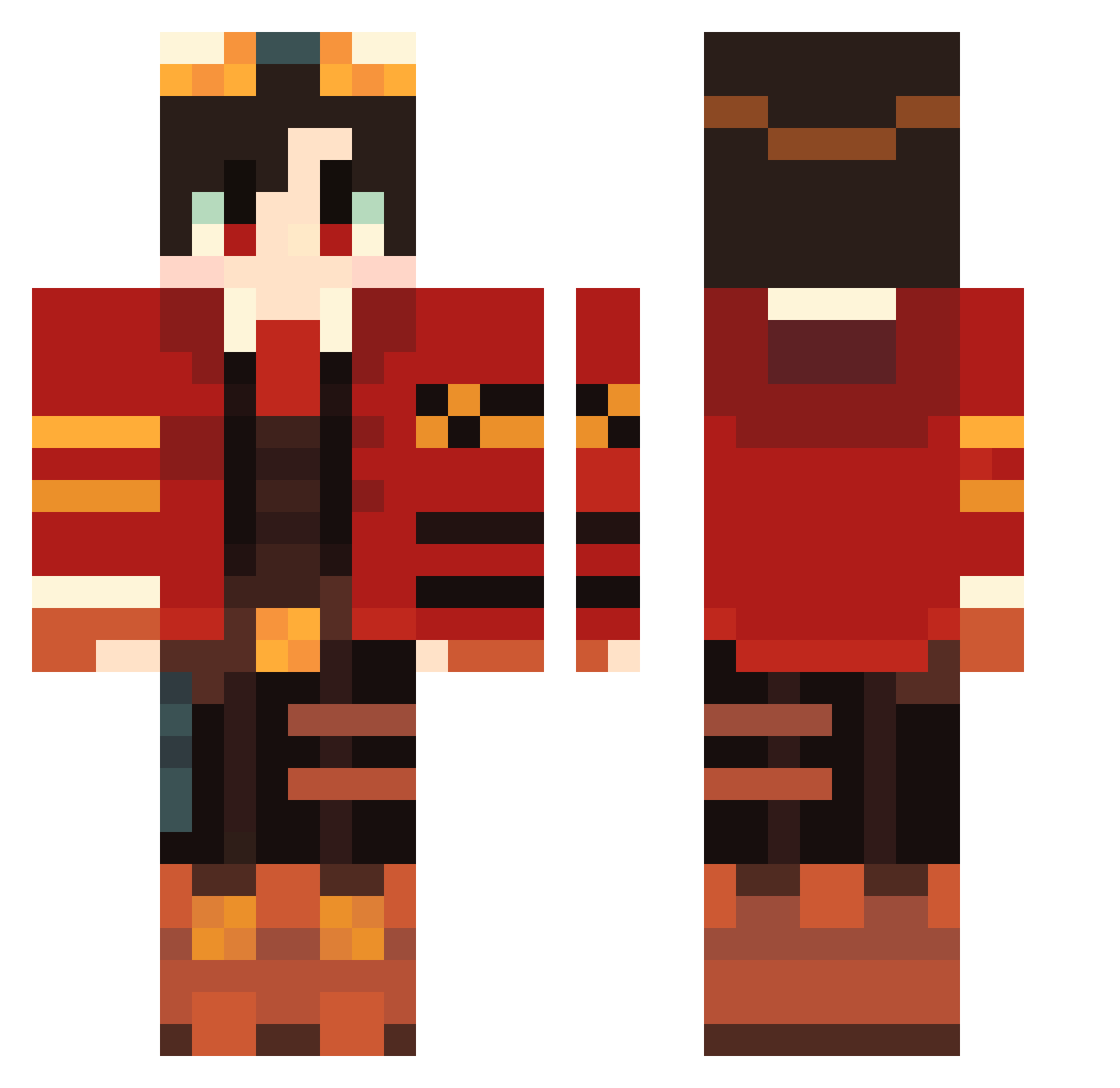 herbalgummies Minecraft skin, front and back view