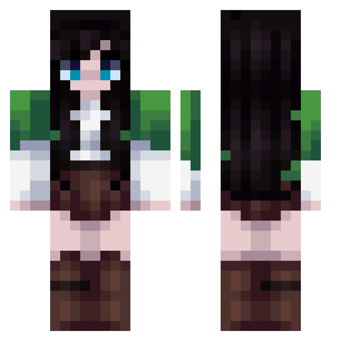 swirledswan Minecraft skin, front and back view