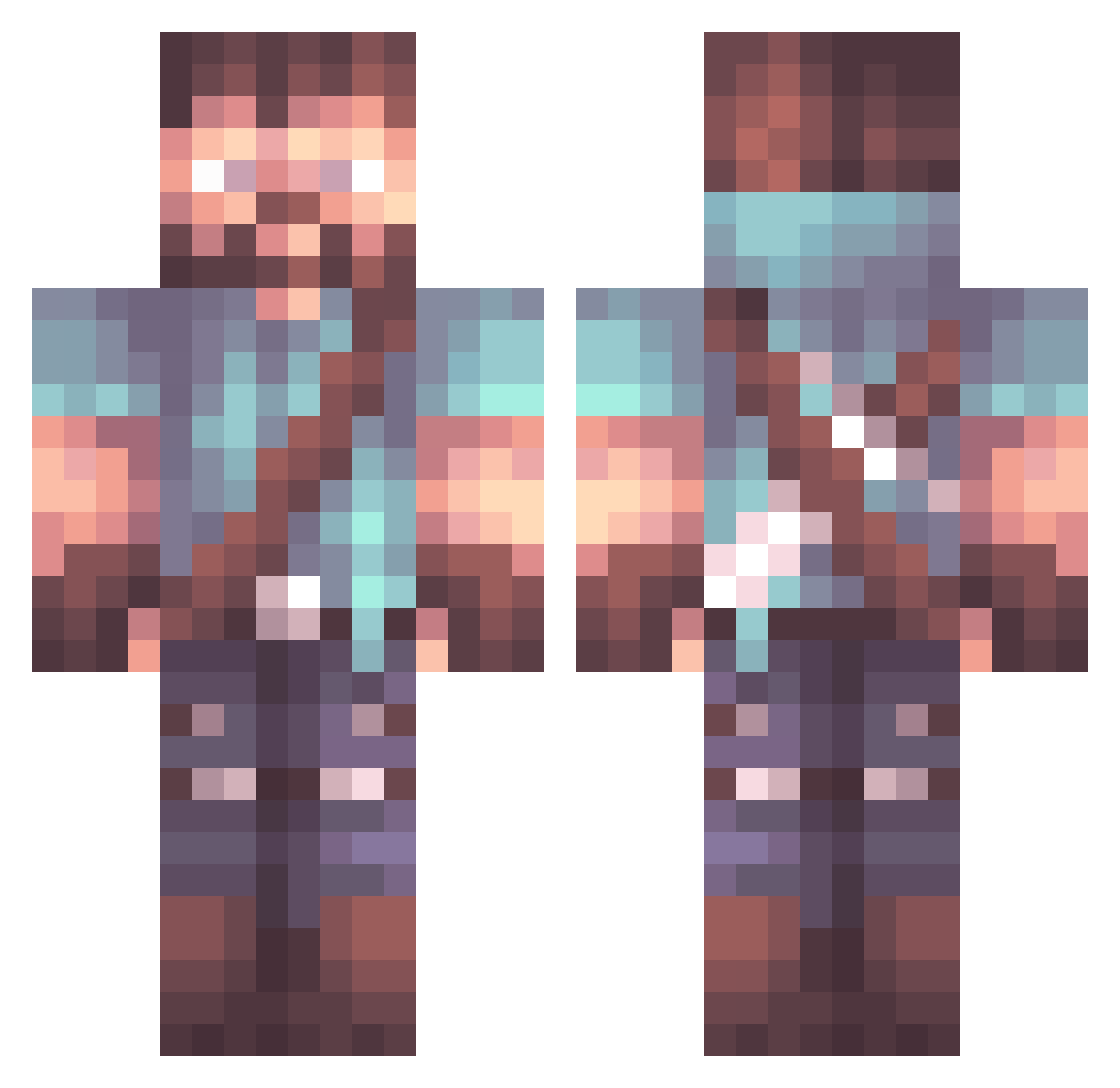 Zoulrion Minecraft skin, front and back view