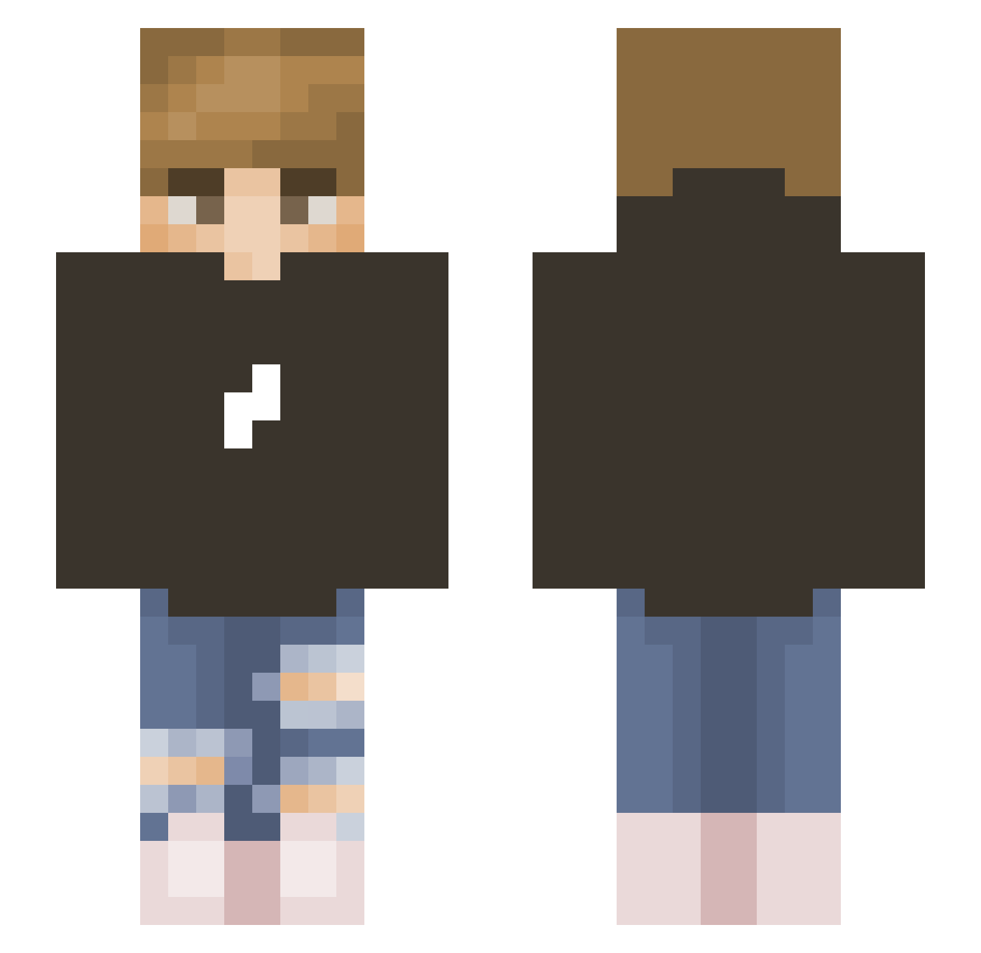 TeggunDrut Minecraft skin, front and back view