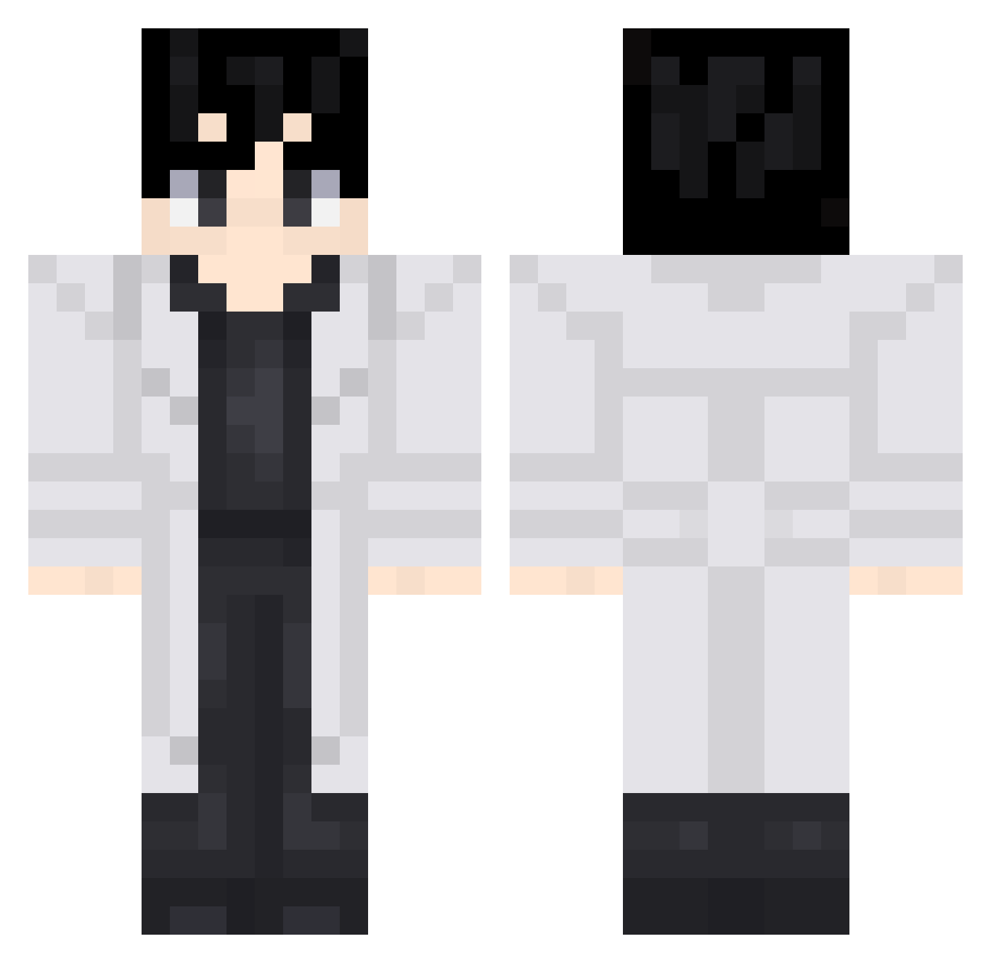 ZelbranS Minecraft skin, front and back view