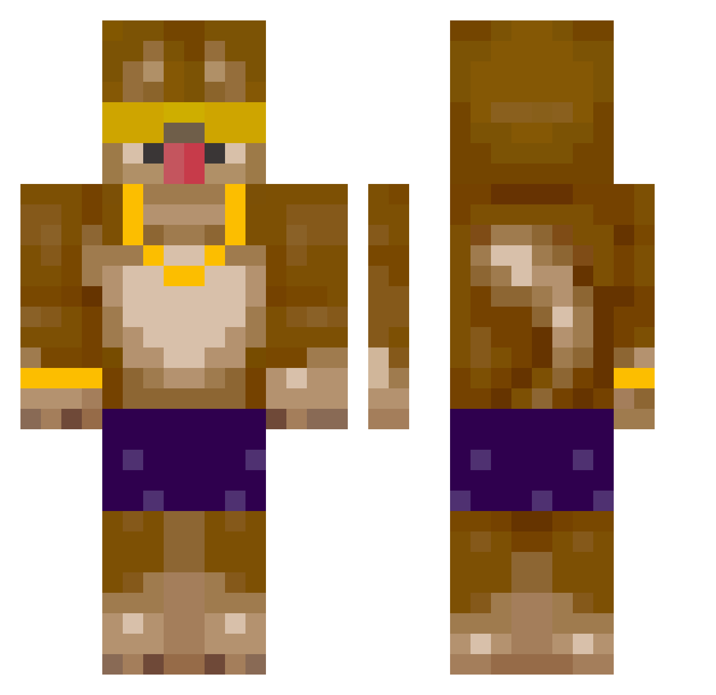 TirandolaH Minecraft skin, front and back view