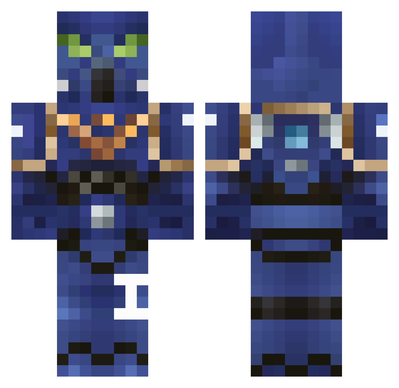 vasmax Minecraft skin, front and back view