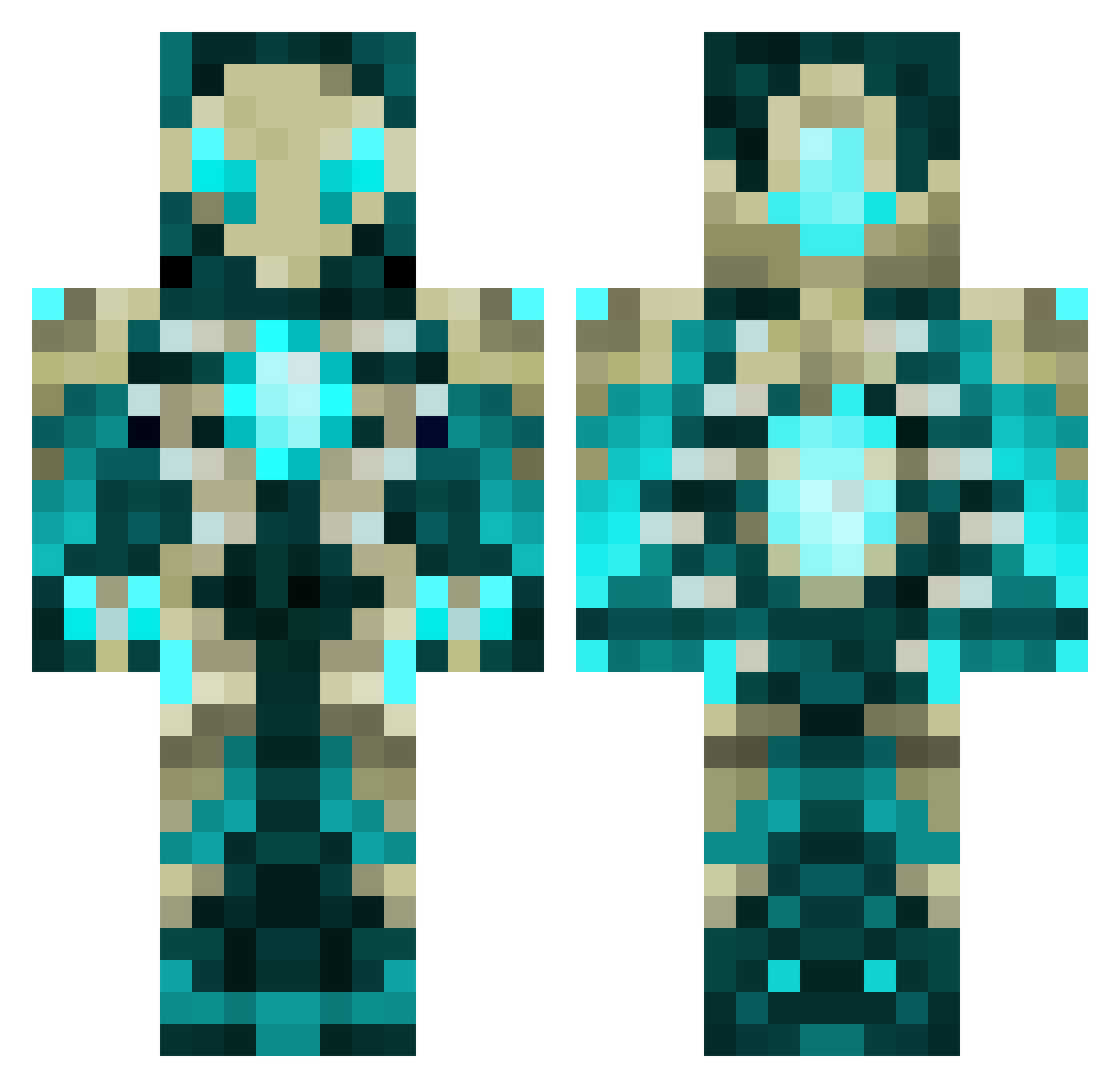NinjaDragon99 Minecraft skin, front and back view