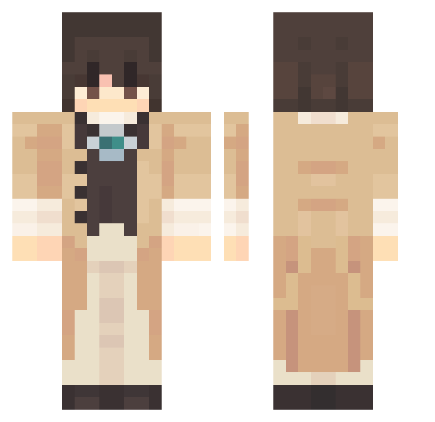 kittytwokat Minecraft skin, front and back view