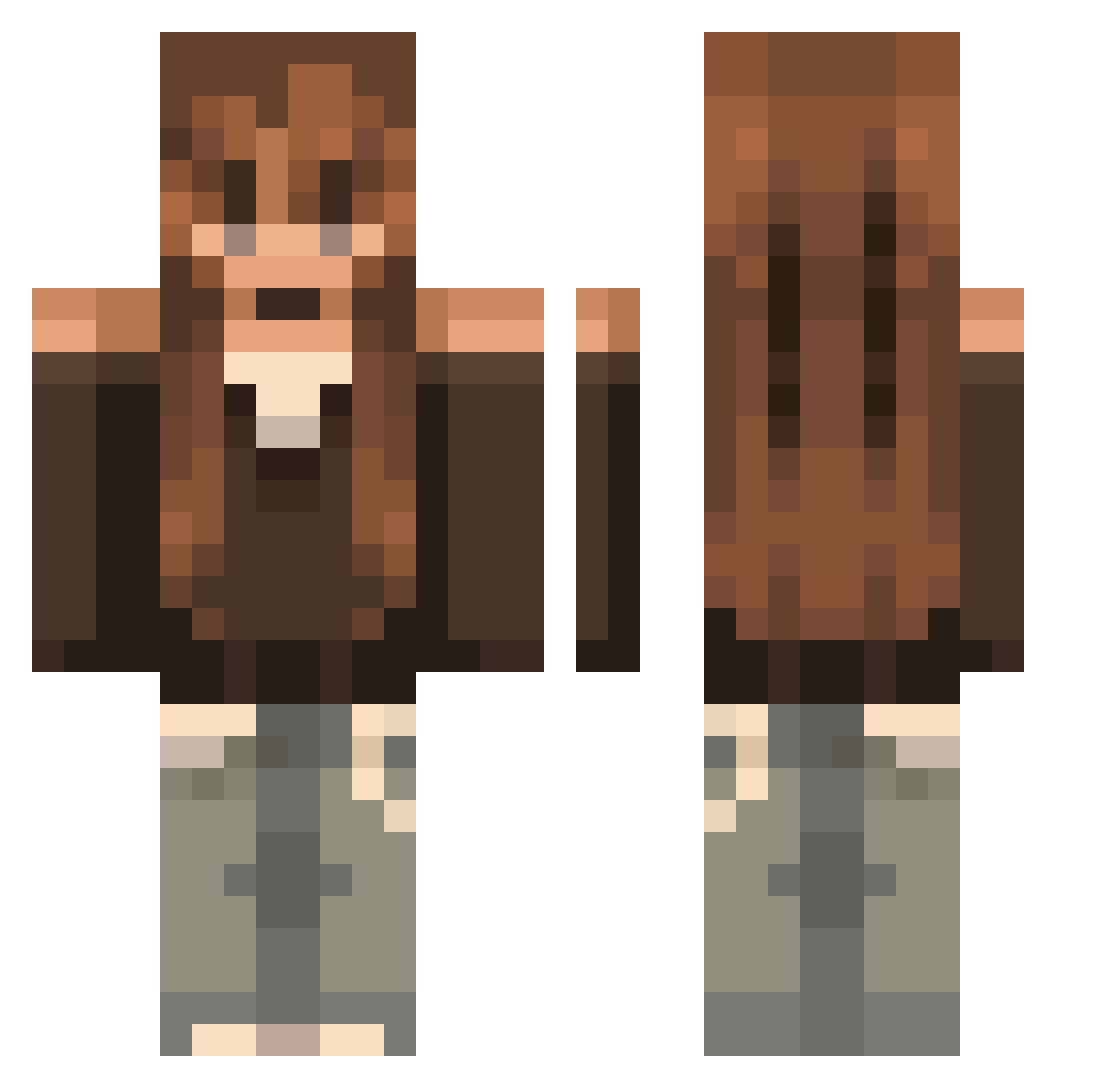 Kinga8 Minecraft skin, front and back view