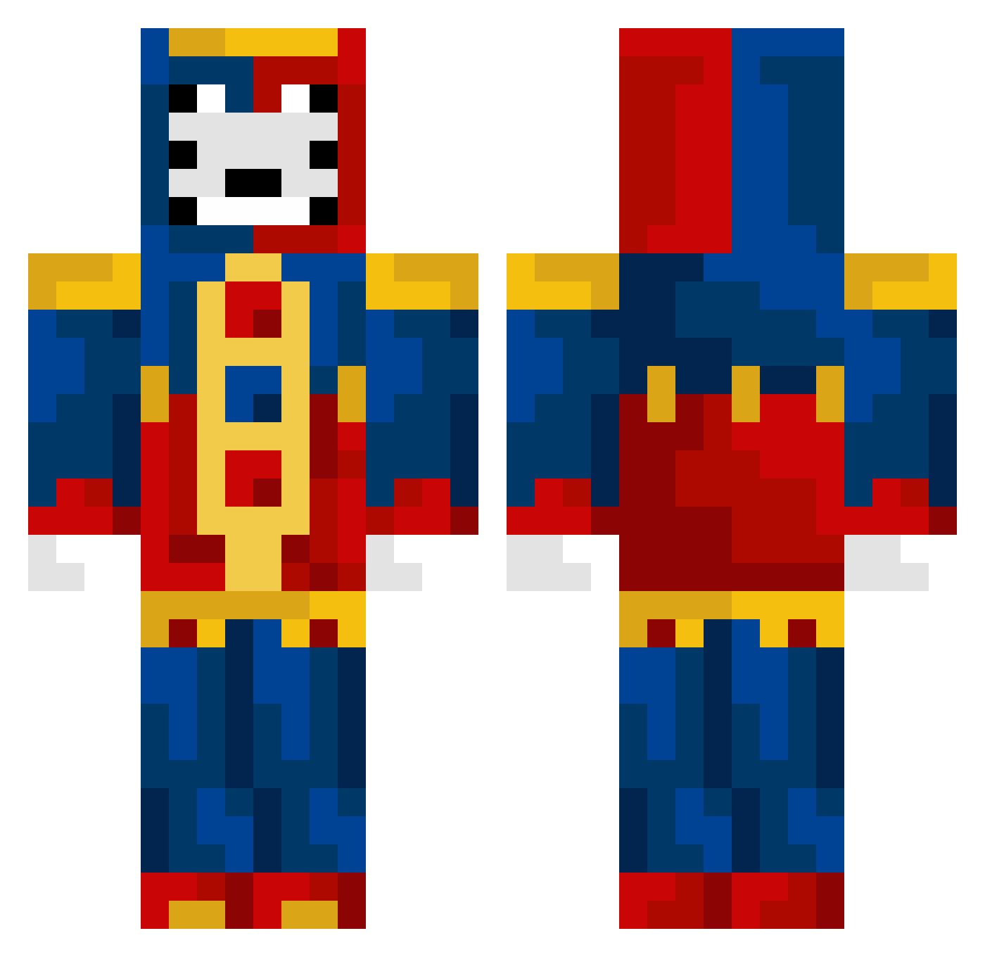 player132587 Minecraft skin, front and back view