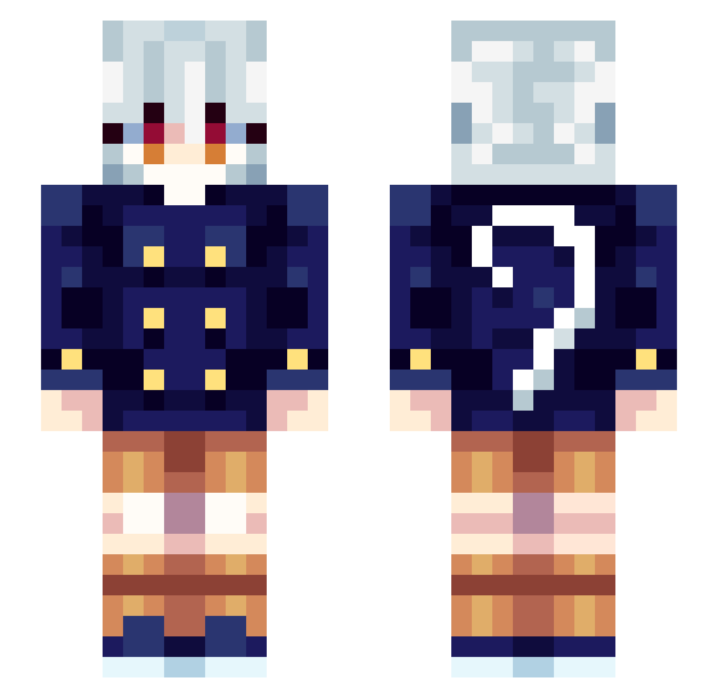 mafu7 Minecraft skin, front and back view