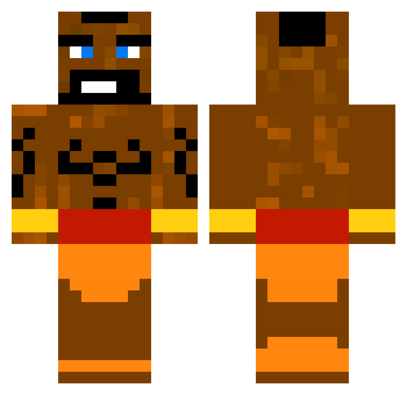 aoqr Minecraft skin, front and back view