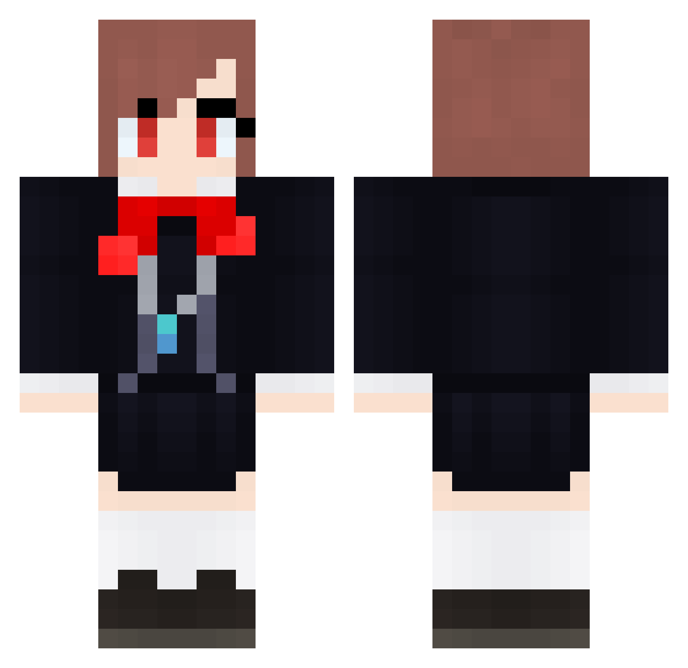 DezHeal Minecraft skin, front and back view