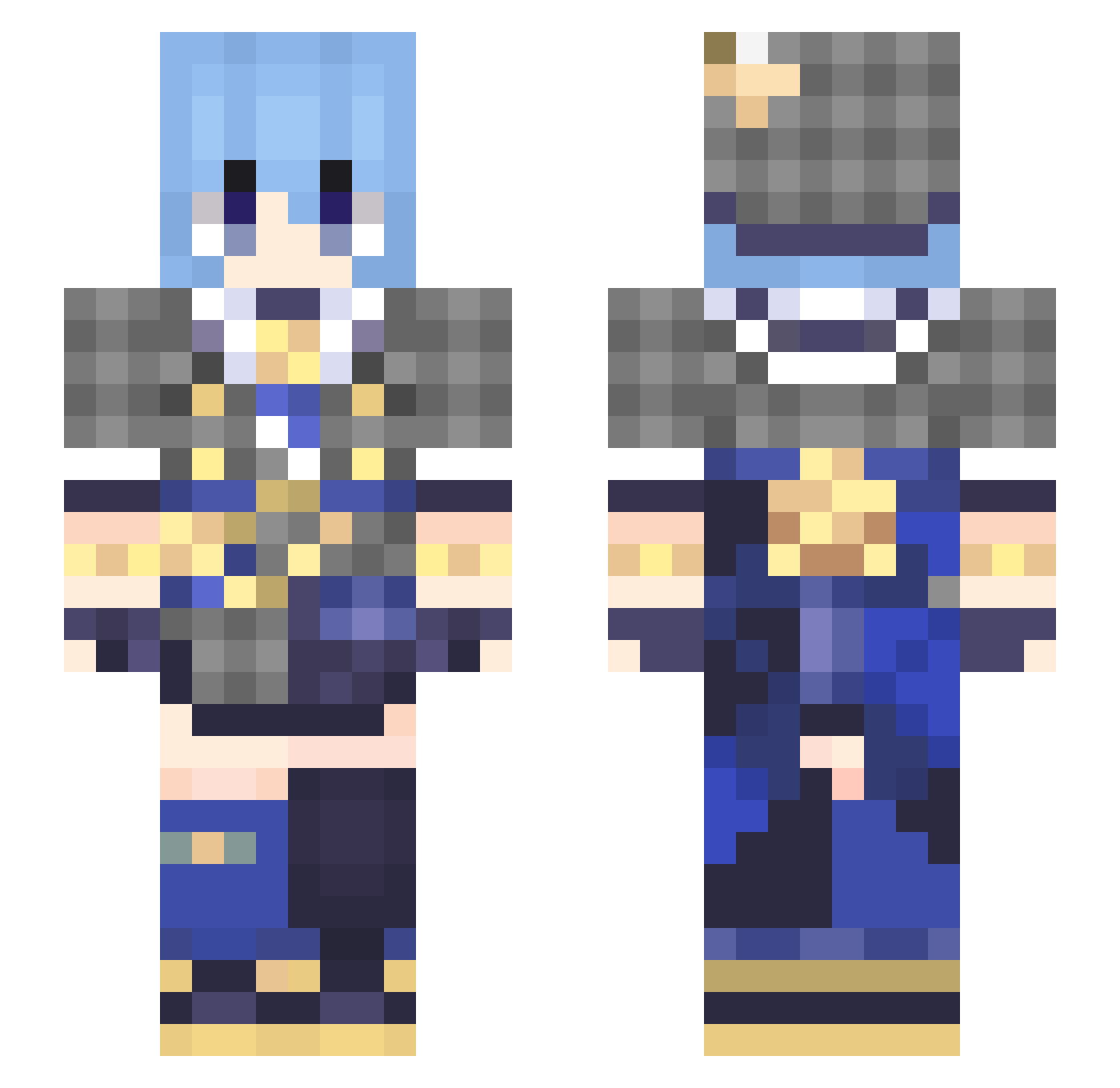 mizurayy Minecraft skin, front and back view