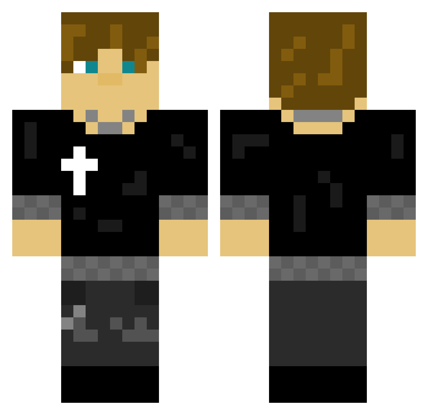wonz Minecraft skin, front and back view