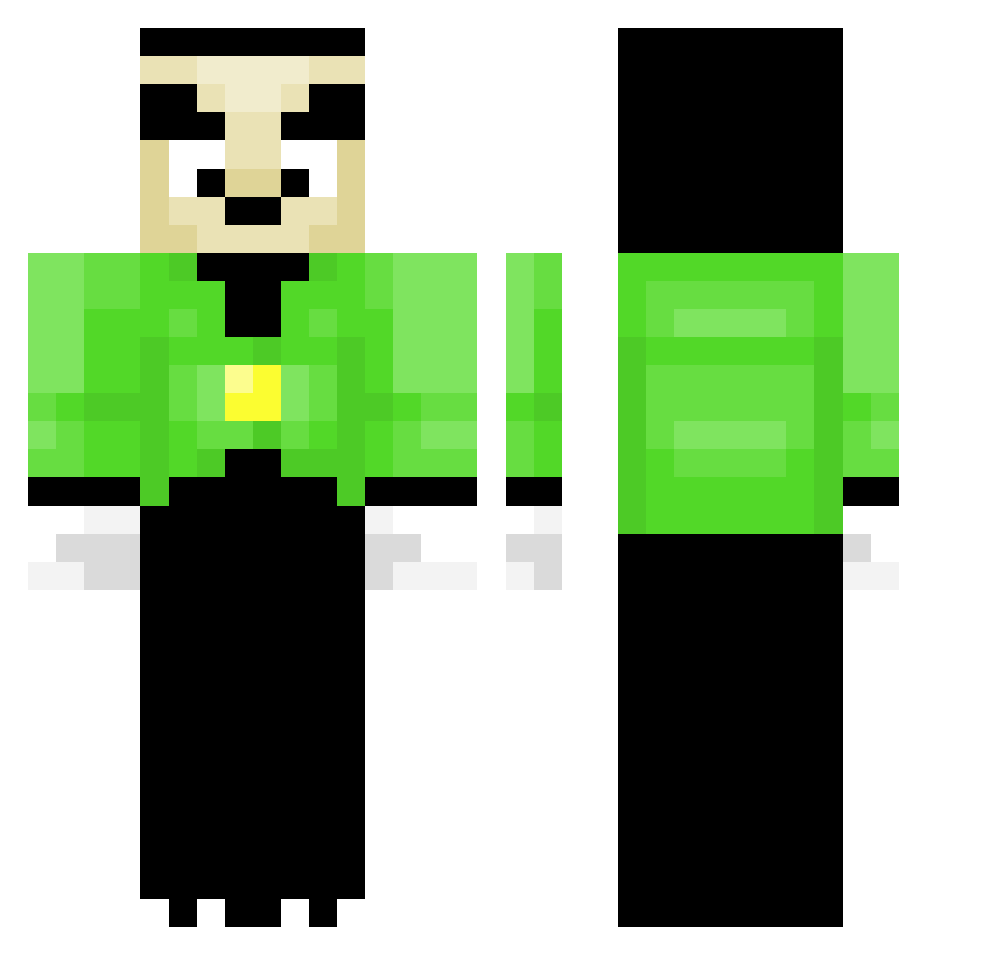 Tempobells Minecraft skin, front and back view