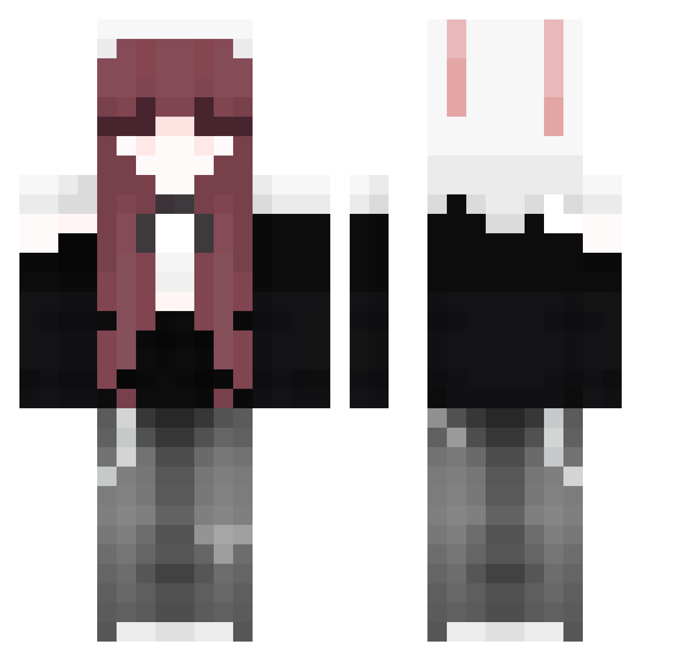 Tsuuyu_ Minecraft skin, front and back view