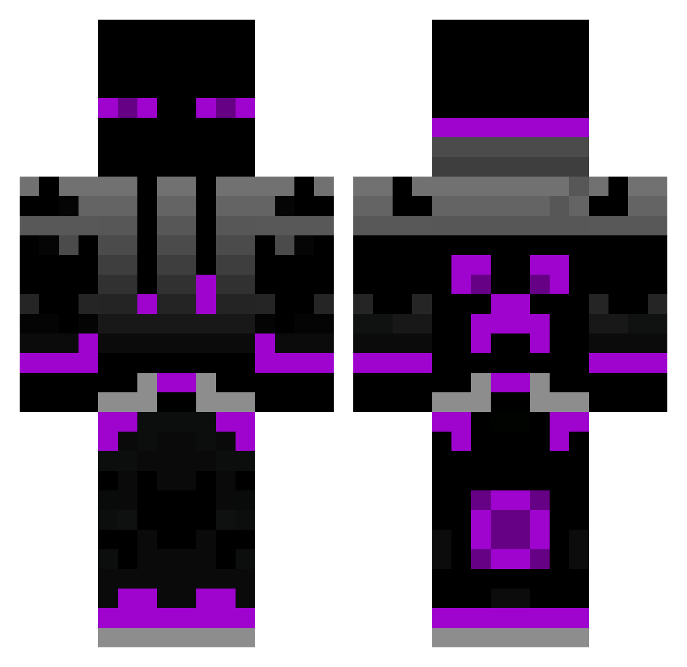 TsuzA1 Minecraft skin, front and back view