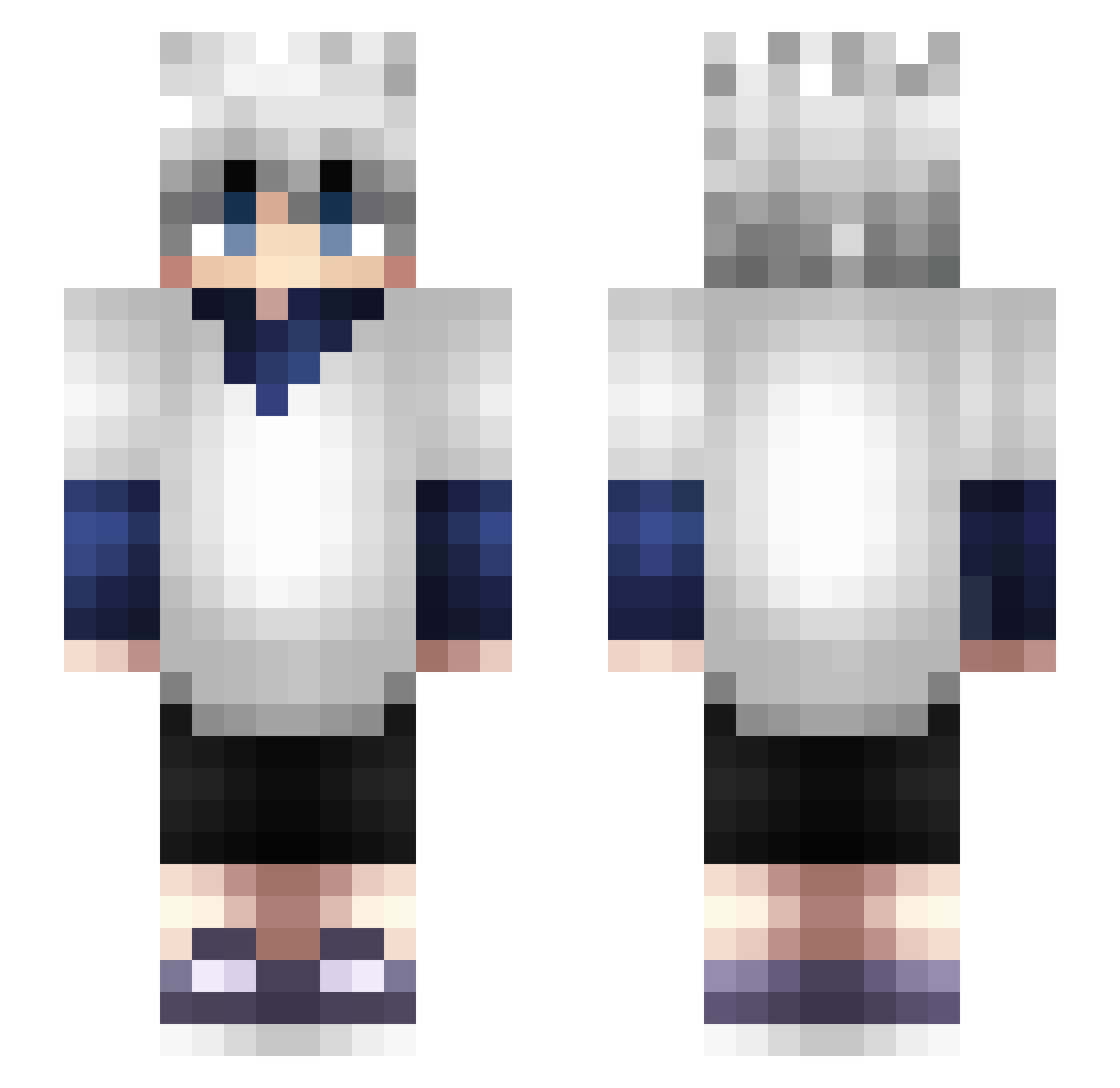Jnvo Minecraft skin, front and back view