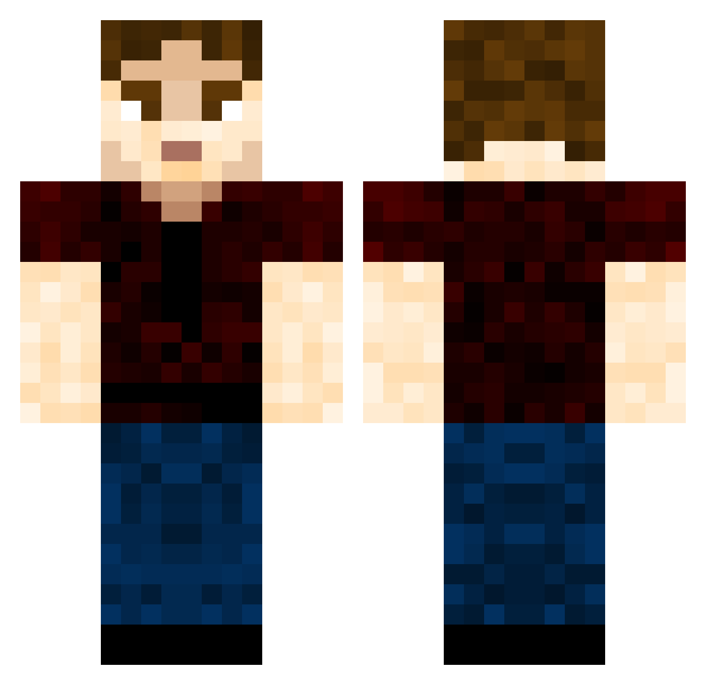 VAREIZO Minecraft skin, front and back view