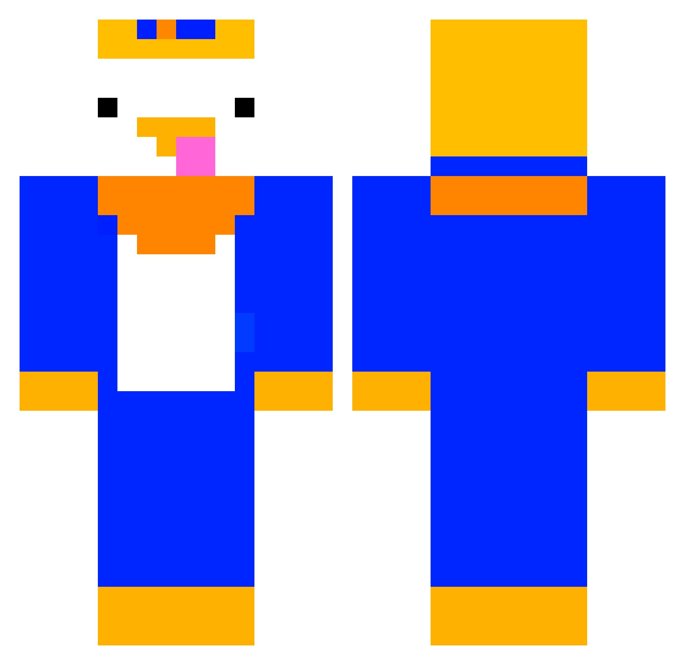 danu0429 Minecraft skin, front and back view