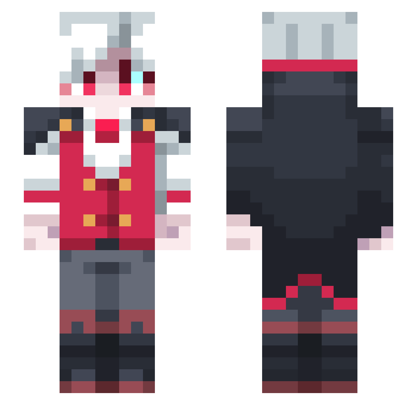 SolarFlareheh Minecraft skin, front and back view