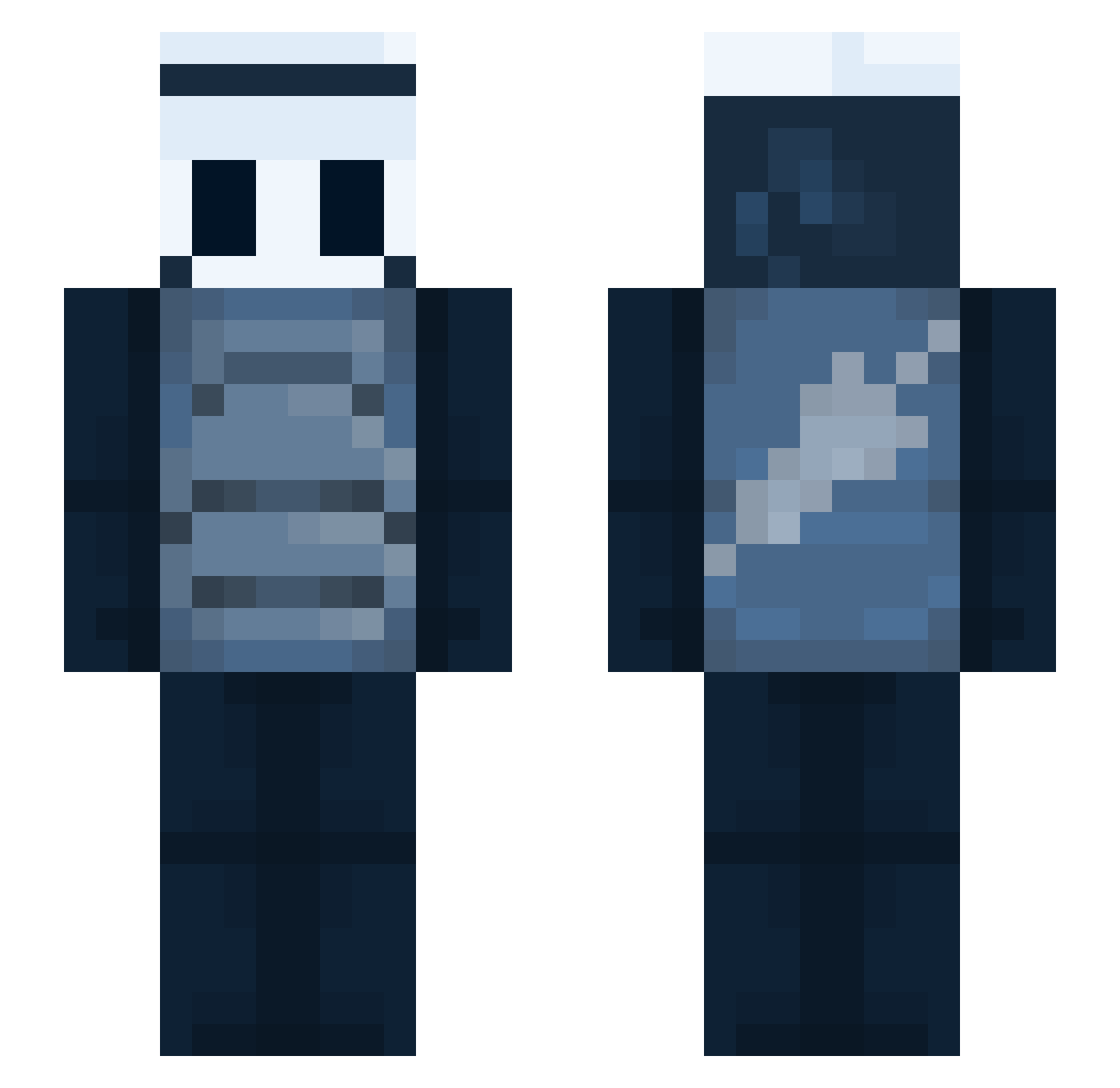 MrNaor Minecraft skin, front and back view
