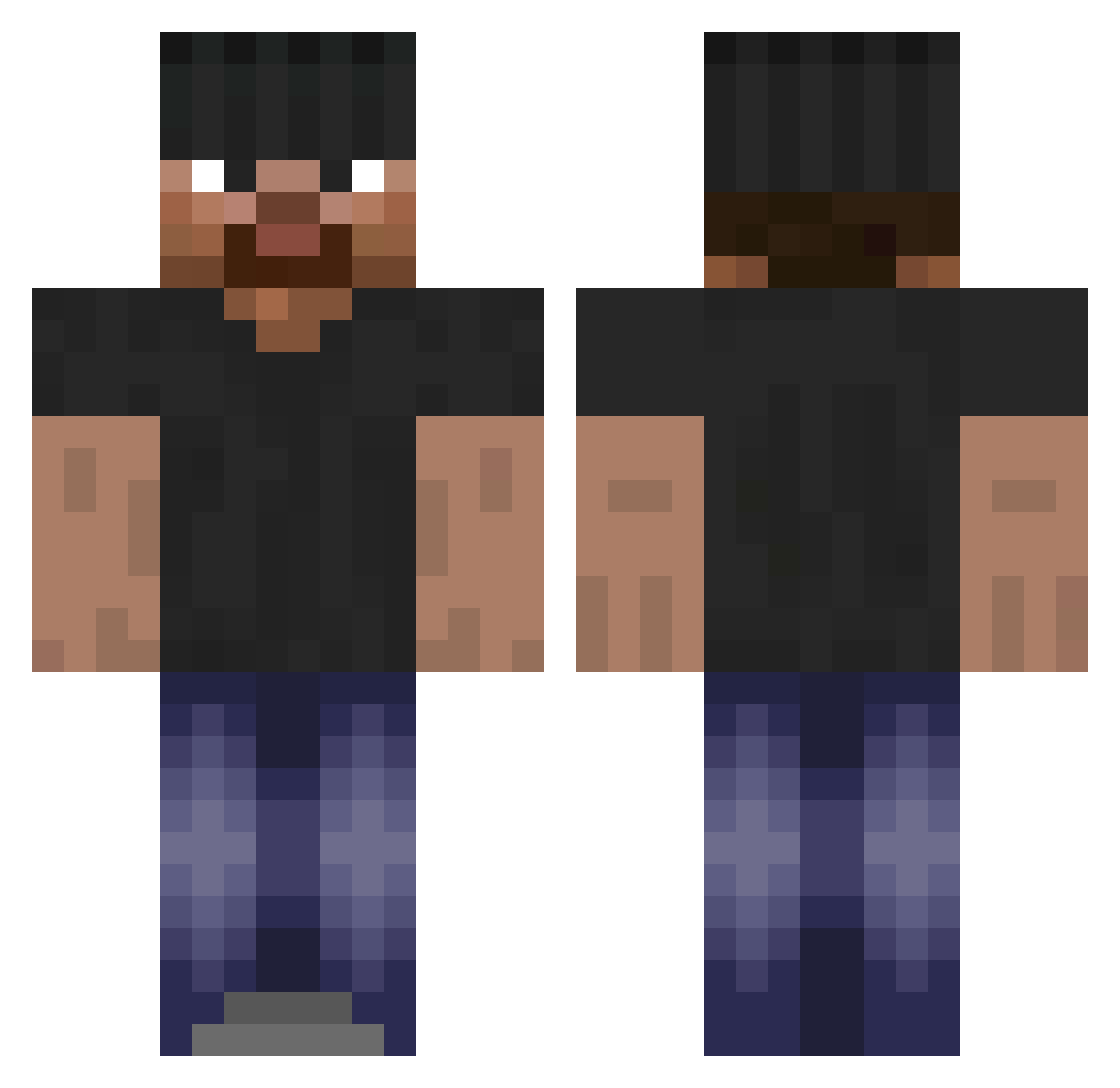 ziyurri Minecraft skin, front and back view