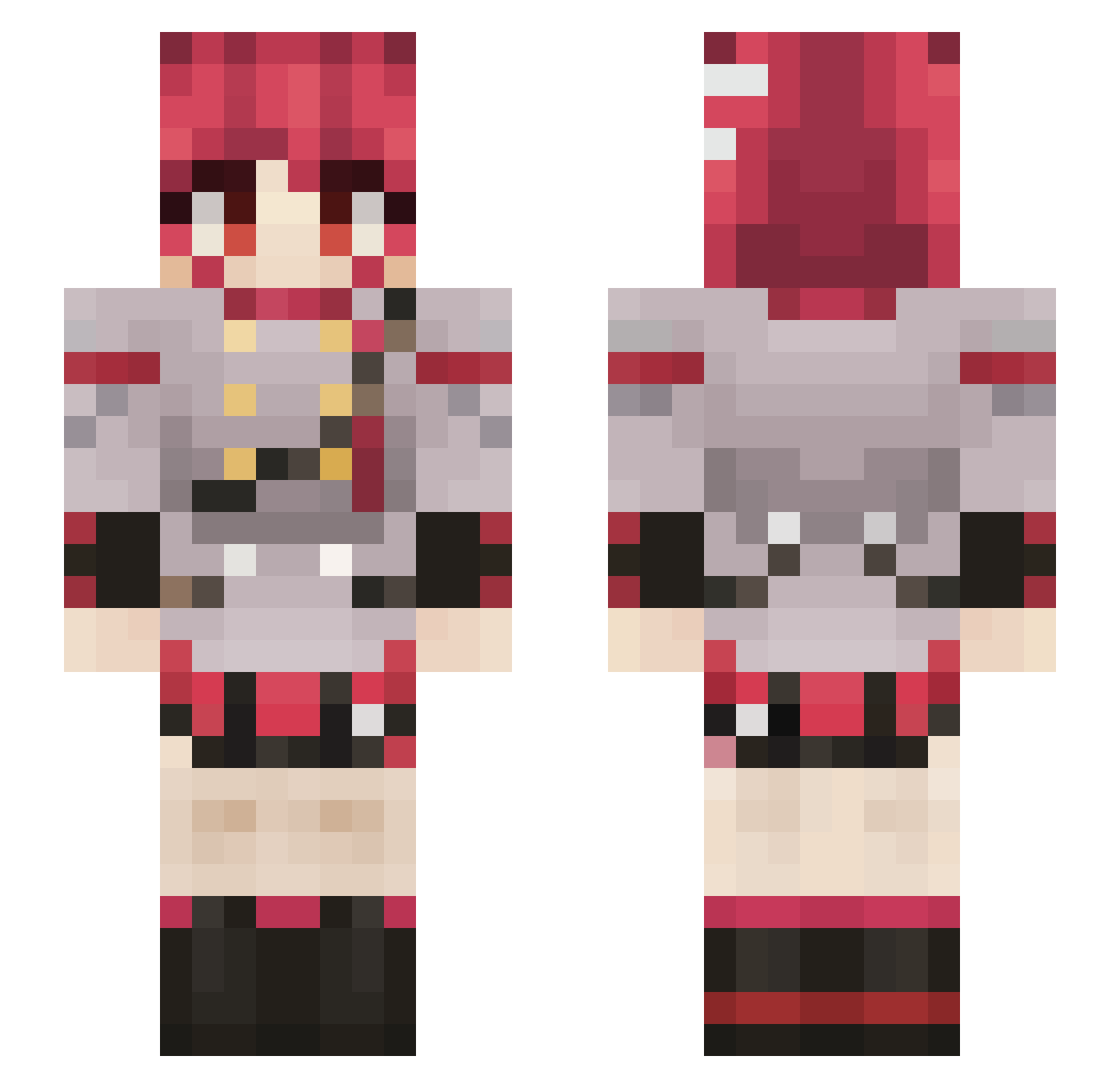 FangAzi Minecraft skin, front and back view