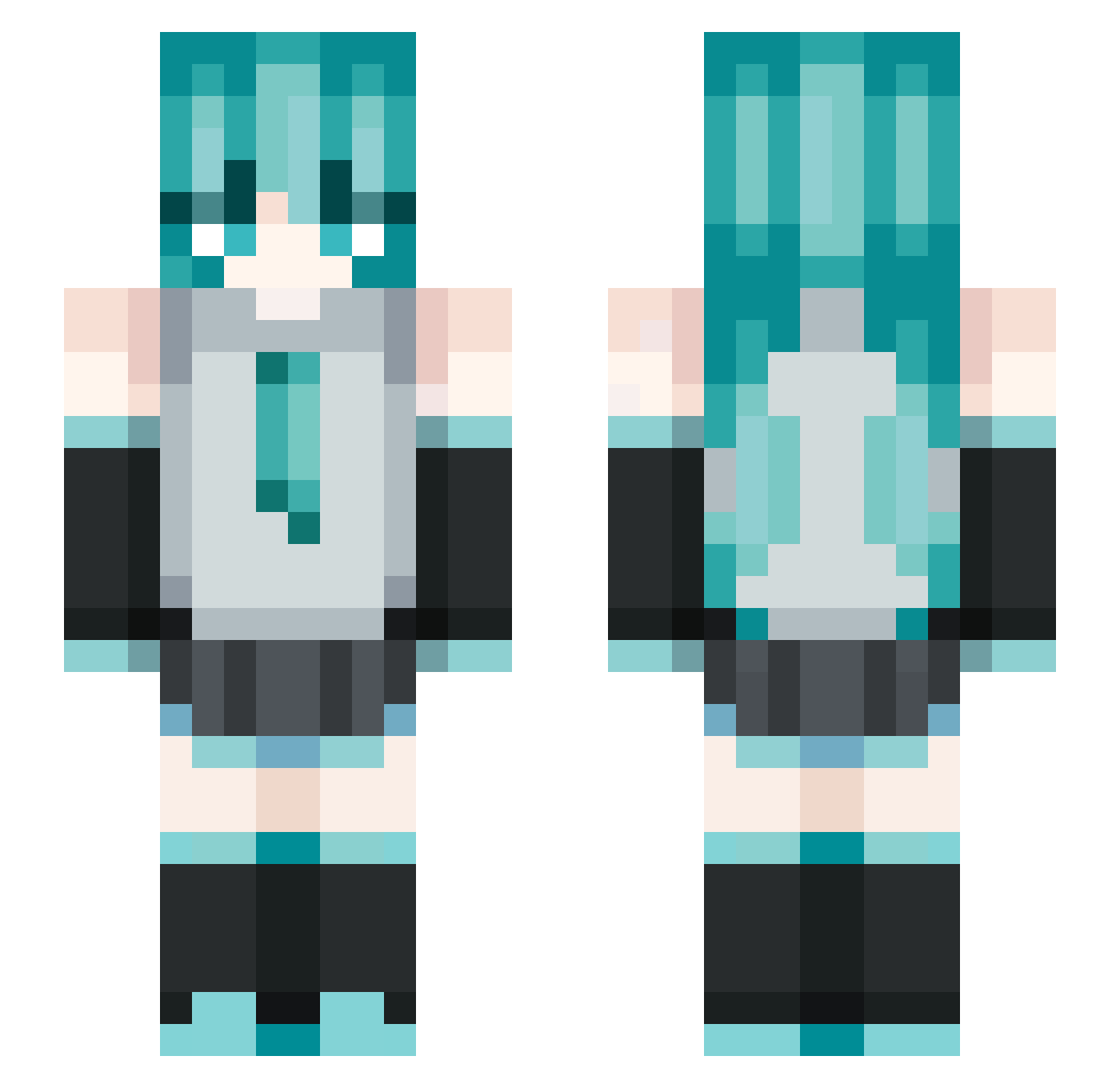 Eymen019 Minecraft skin, front and back view