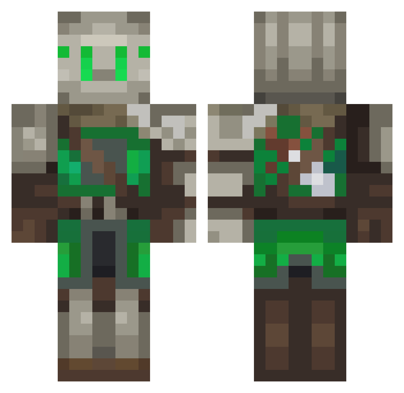 AbyssalLily Minecraft skin, front and back view