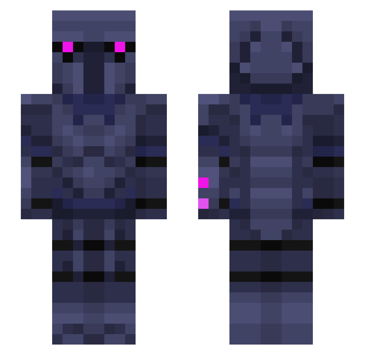 Rightrules Minecraft skin, front and back view
