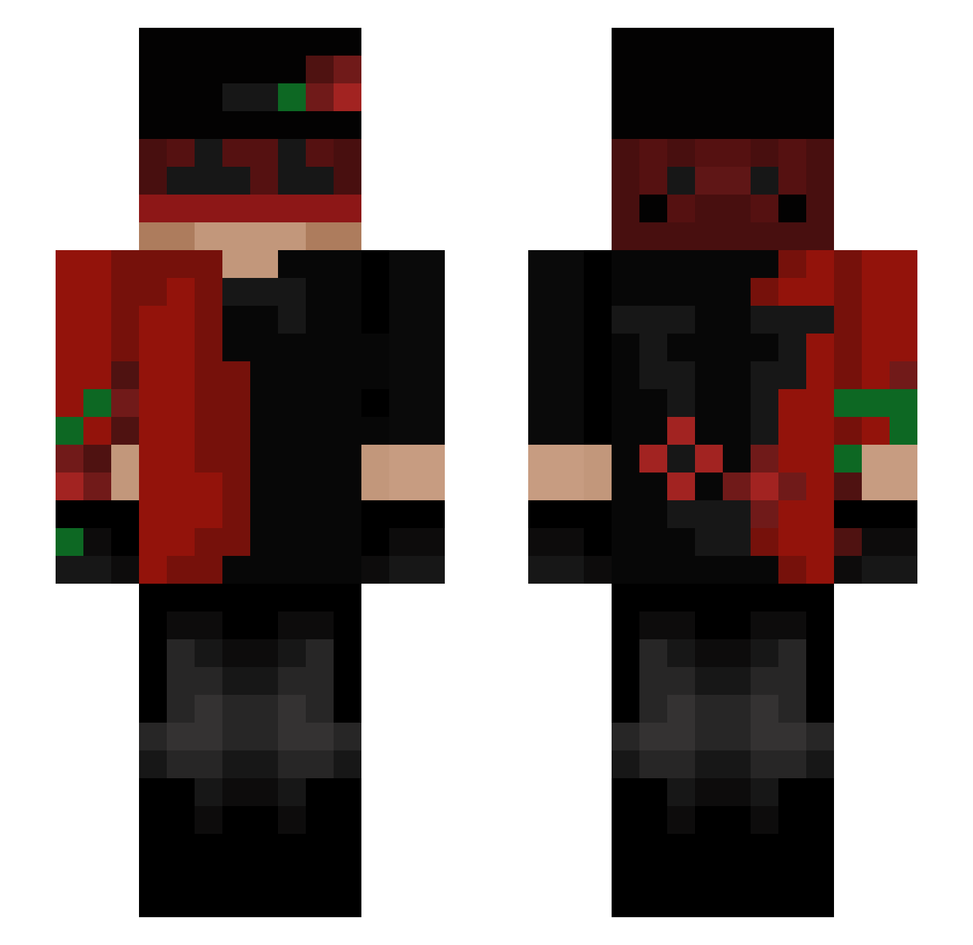 VoidOfCorruption Minecraft skin, front and back view