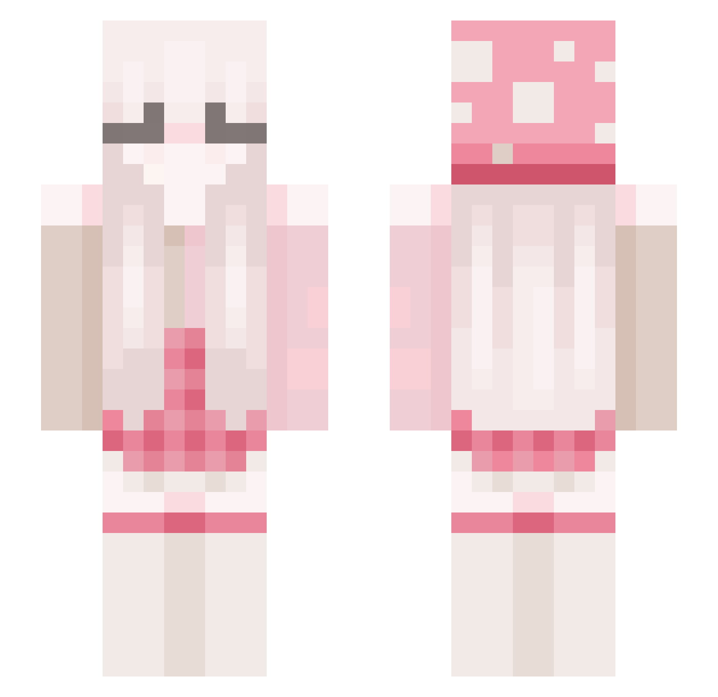 Itzz_misa Minecraft skin, front and back view