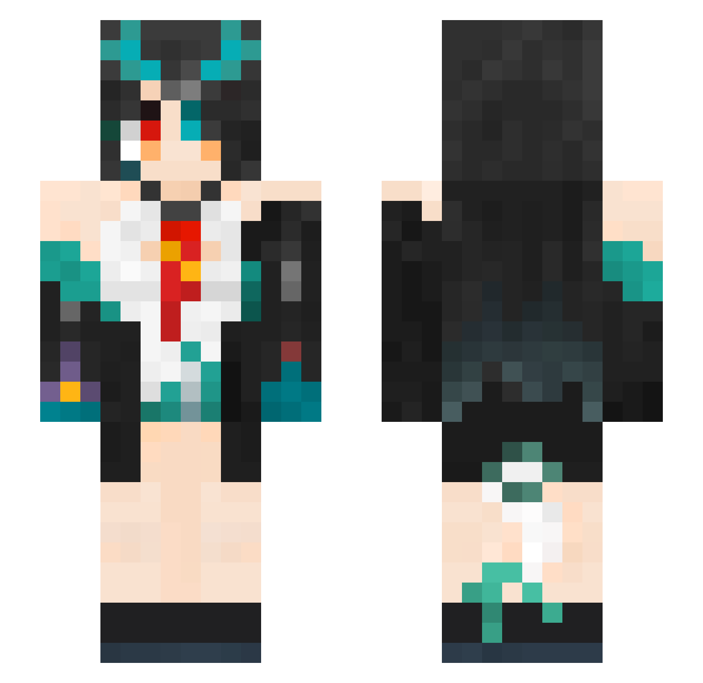 Maple_Jiang Minecraft skin, front and back view